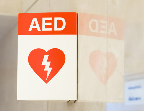 AED Sign mounted to wall