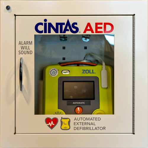 Cintas AED unit in its box