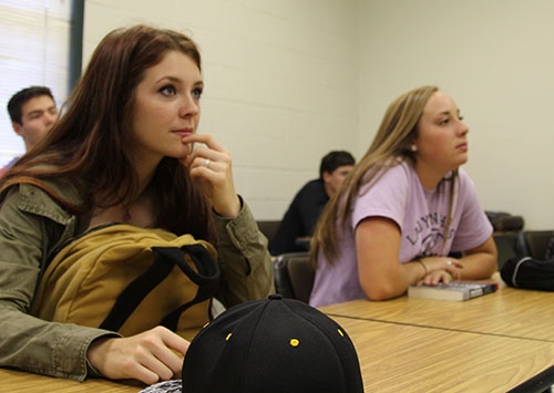 Students attentive during a class at the Liberty Center