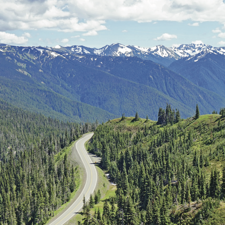 A snow-capped mountain range